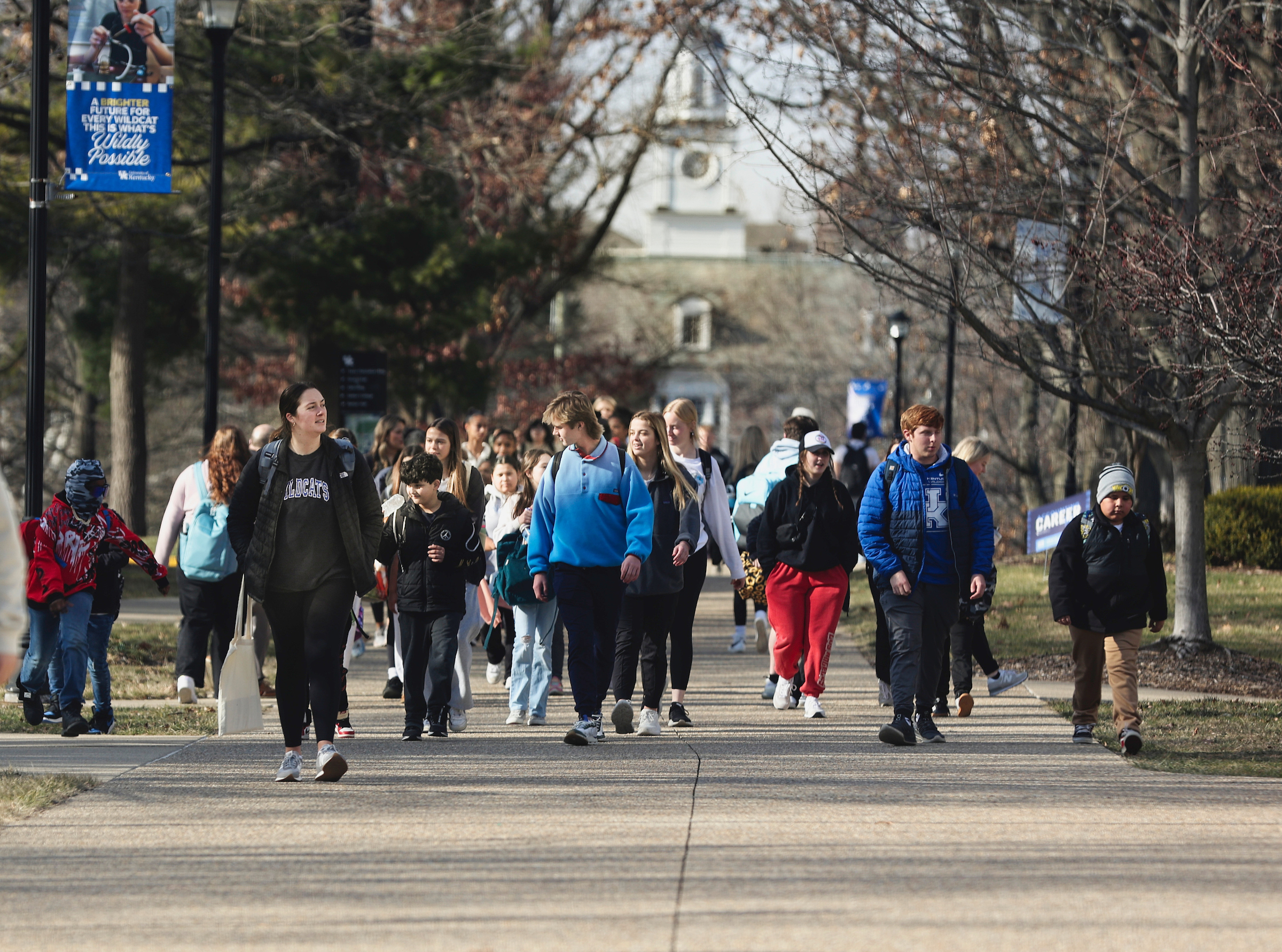 This is a photo of students on the University of Kentucky campus.