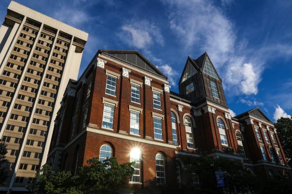 This is a photo of UK's Main Building and Patterson Office Tower. 