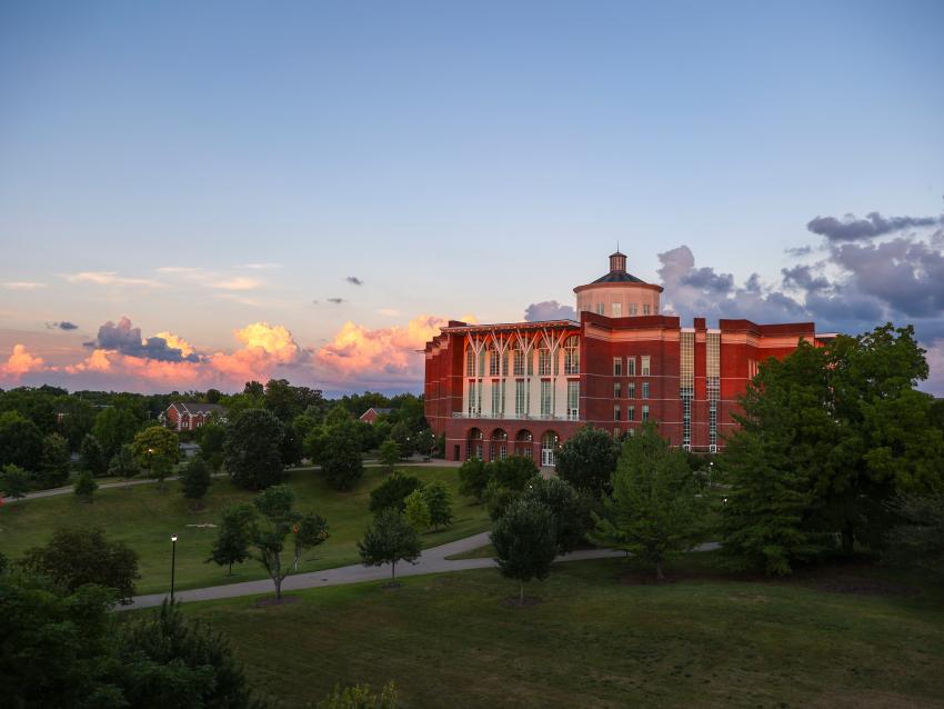 aerial view of William T Young library