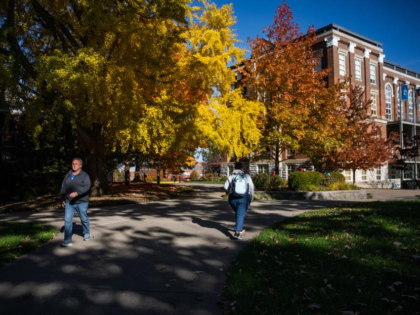 This is a photo of the University of Kentucky campus in the fall.